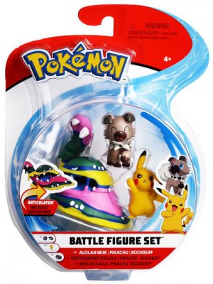 Pokemon - Battle Mini Figures Pikachu, Rockruff & Alolan Muk